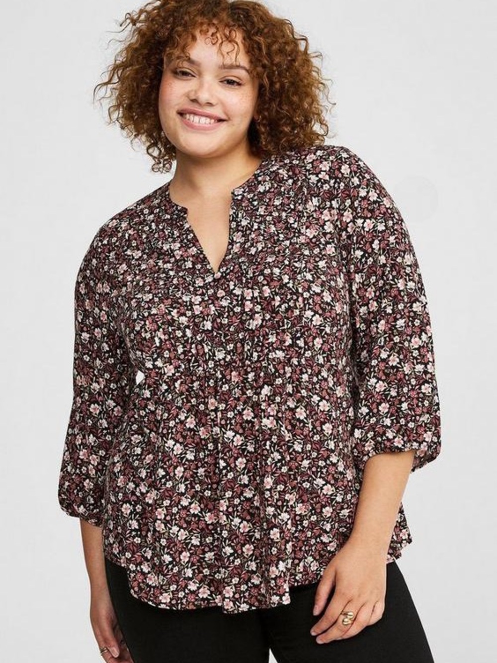 Torrid Long Sleeve Pleated Blouse Liberty Floral Size 3X
